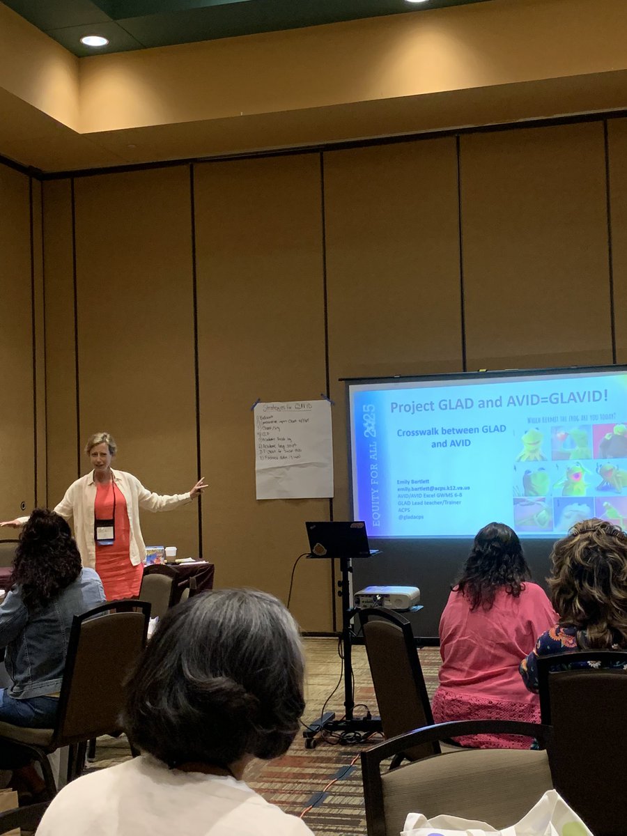 anna_harvin's tweet photo. I spy Emily Bartlett presenting about @OCDEProjectGLAD &amp; @AVID4College at the @dlenm Summer institute! It was a packed house! So many excellent connections made! @Steelersjodie @GWMSPrexies https://t.co/y6OnycghCh