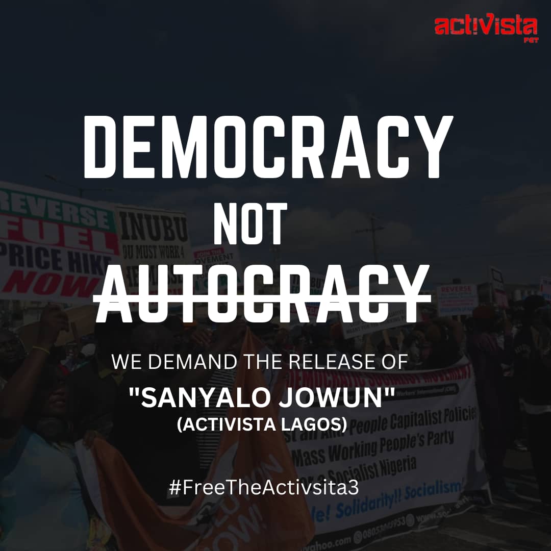 SoftDevChi's tweet image. Free Sanyalo Jowun. We demand his immediate release. 

#FreeTheActivista3
@OfficialDSSNG 
@PoliceNG
