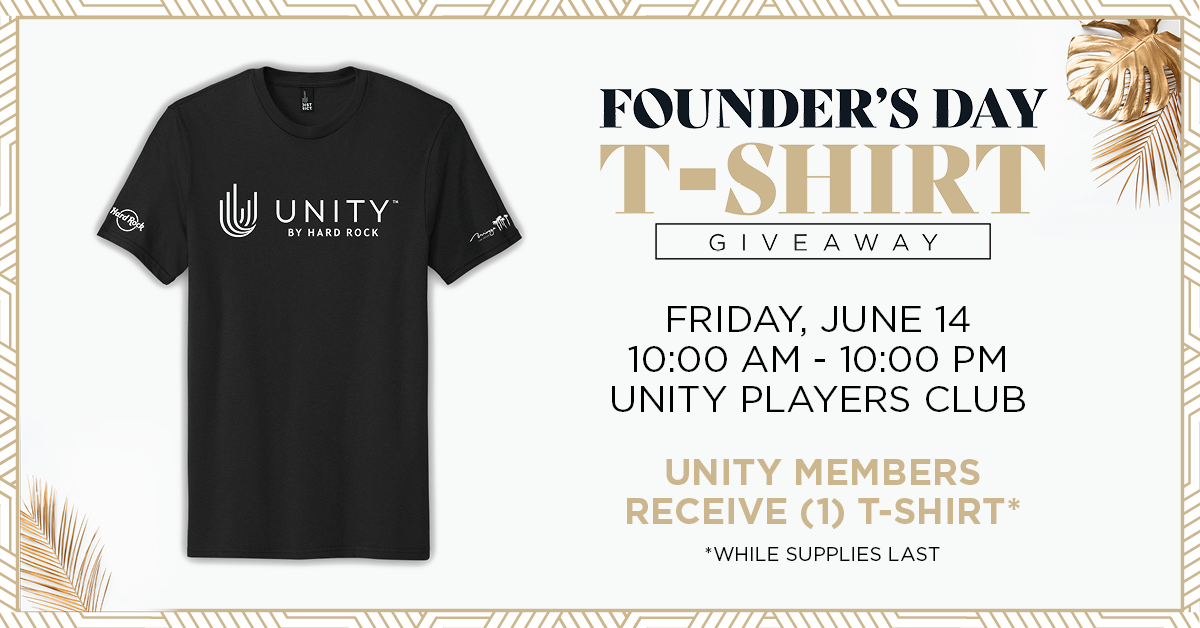 Mark your calendar, Founder's Day T-Shirt Giveaway this Friday, exclusively for Unity Members!