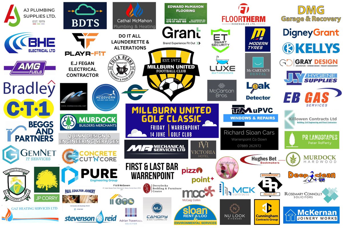 Massive thanks to all businesses who kindly sponsored towards the Millburn United FC Golf Classic which takes place on Friday 14th June. We greatly appreciate the support 👏🏻🔵⚫️