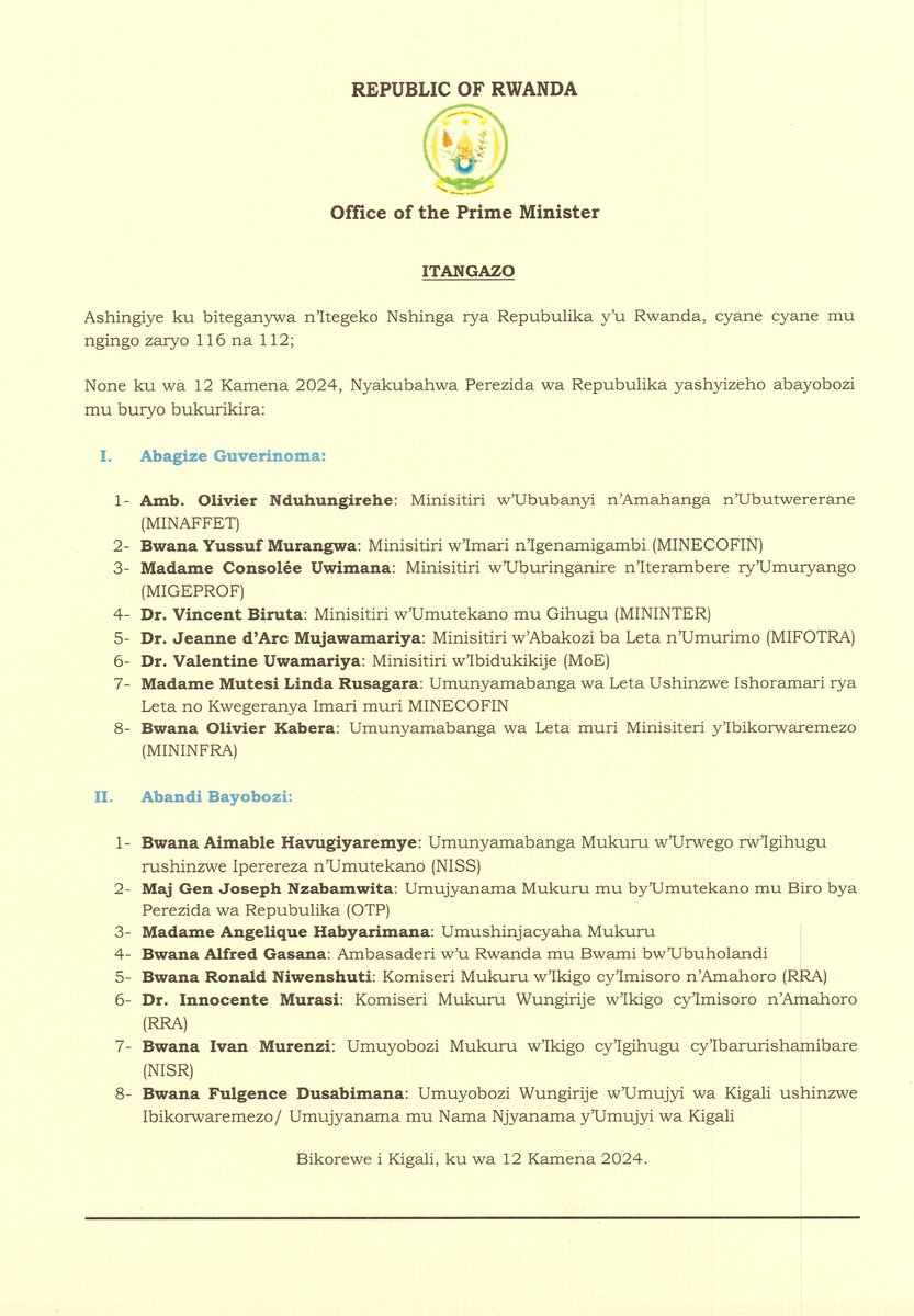 Office of the PM | Rwanda tweet media