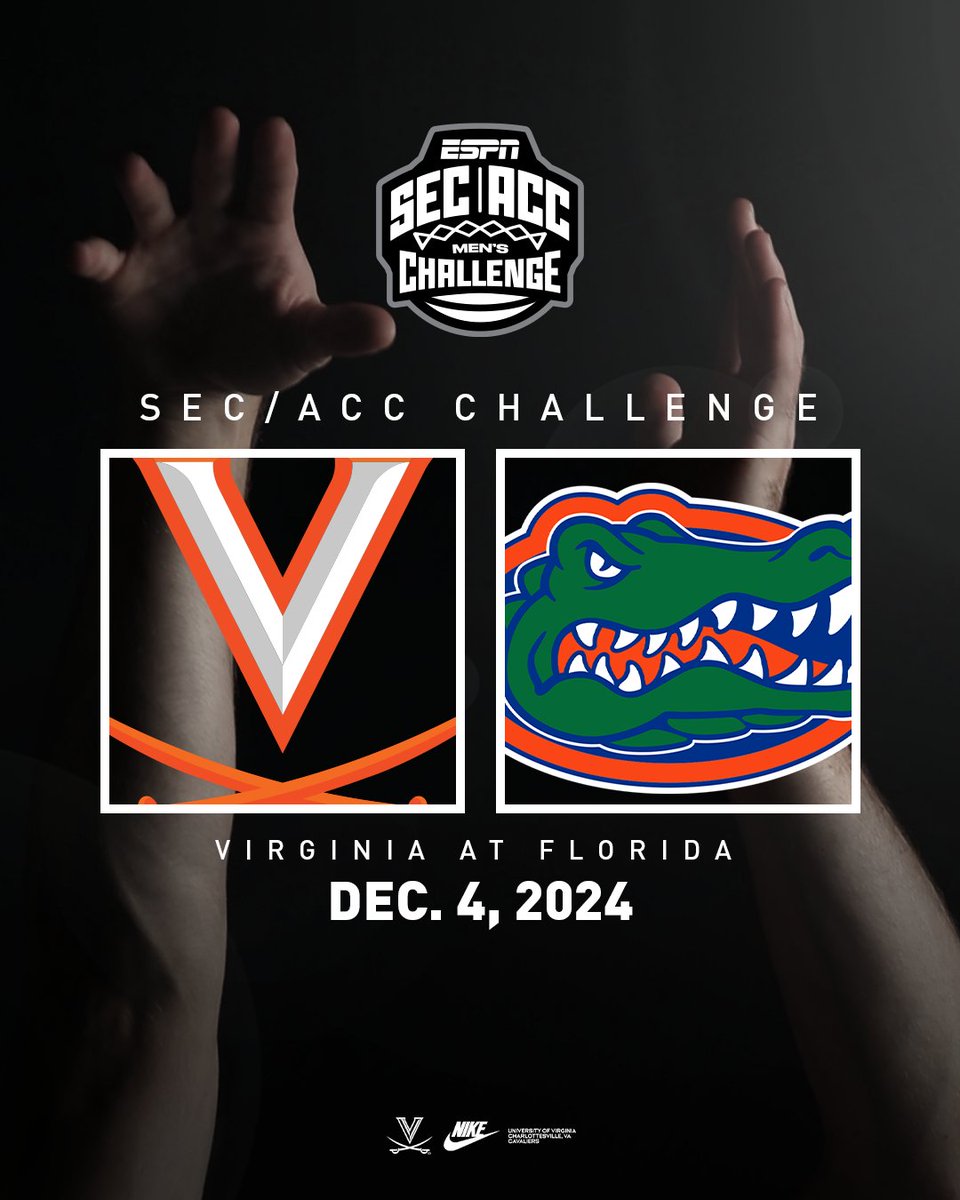 UVAMensHoops's tweet photo. 🚨 𝗦𝗘𝗖/𝗔𝗖𝗖 𝗖𝗵𝗮𝗹𝗹𝗲𝗻𝗴𝗲 🚨
🆚 Florida
📅 Dec. 4
📍 Gainesville, Fla.
🔶⚔️🔷 #GoHoos https://t.co/keytrfOAUZ