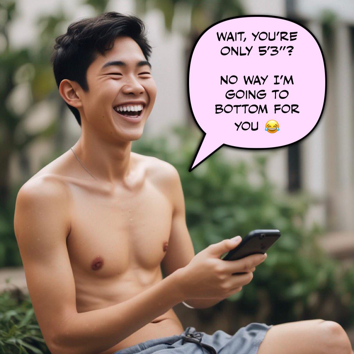 shortwhite4azn's tweet photo. Asian boys need real white men, not short little boys.
Retweet or like if you agree.😅
#shorttop #asiantwink #asiandom #asianboy #sizeplay #rolereversal #heightmatters https://t.co/36glxVZObX