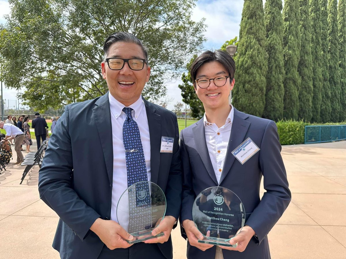 IUSD Board Members Dr. Jeff Kim and Katie McEwen were honored by the City of Irvine and added to the Wall of Recognition, joining other Board Members including Paul Bokota, Lauren Brooks and Cyril Yu. Woodbridge HS student Matthew Chang was also recognized!