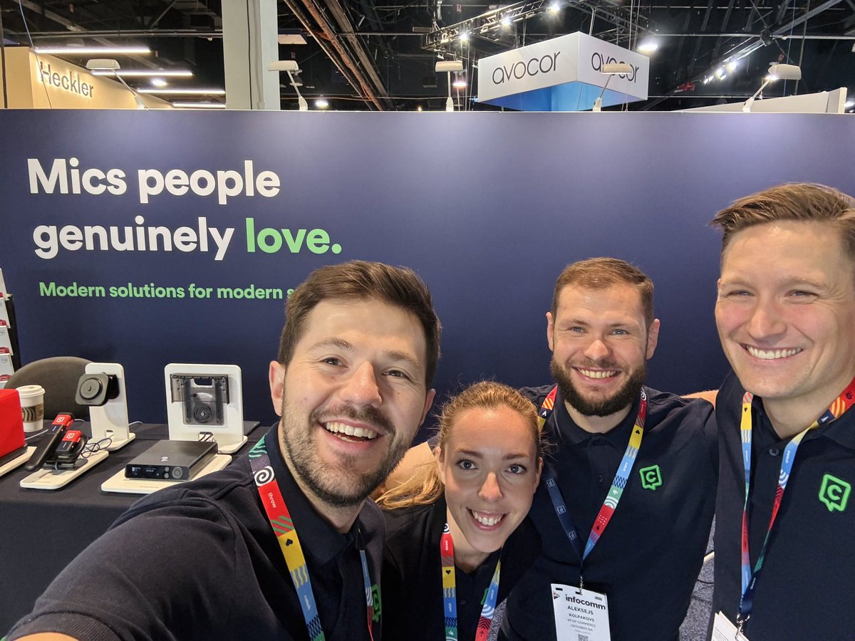 catchbox's tweet photo. 🚀 And we’re on! Kicking off #InfoComm2024 with a team selfie 👋 We’re eager to showcase our new game changing products at booth #C5663 Make sure to stop by to experience audio tech that people genuinely LOVE. 

#AVtweeps #catchbox #InfoComm https://t.co/BZ94my5mho