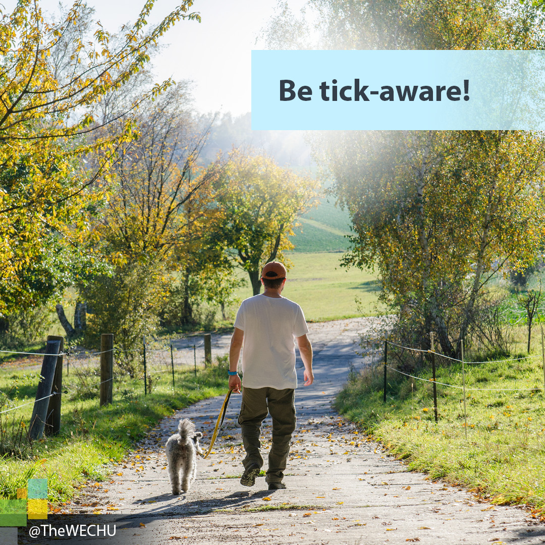 TheWECHU's tweet photo. Always check for ticks after being outdoors, even in your own yard. If you find a tick on yourself, your child, or your pet, you can submit a picture of the tick to the FREE eTick website.
For more information: https://t.co/IRLLahiDmT
#SupportingBetterHealth https://t.co/qLQkqYnAWK