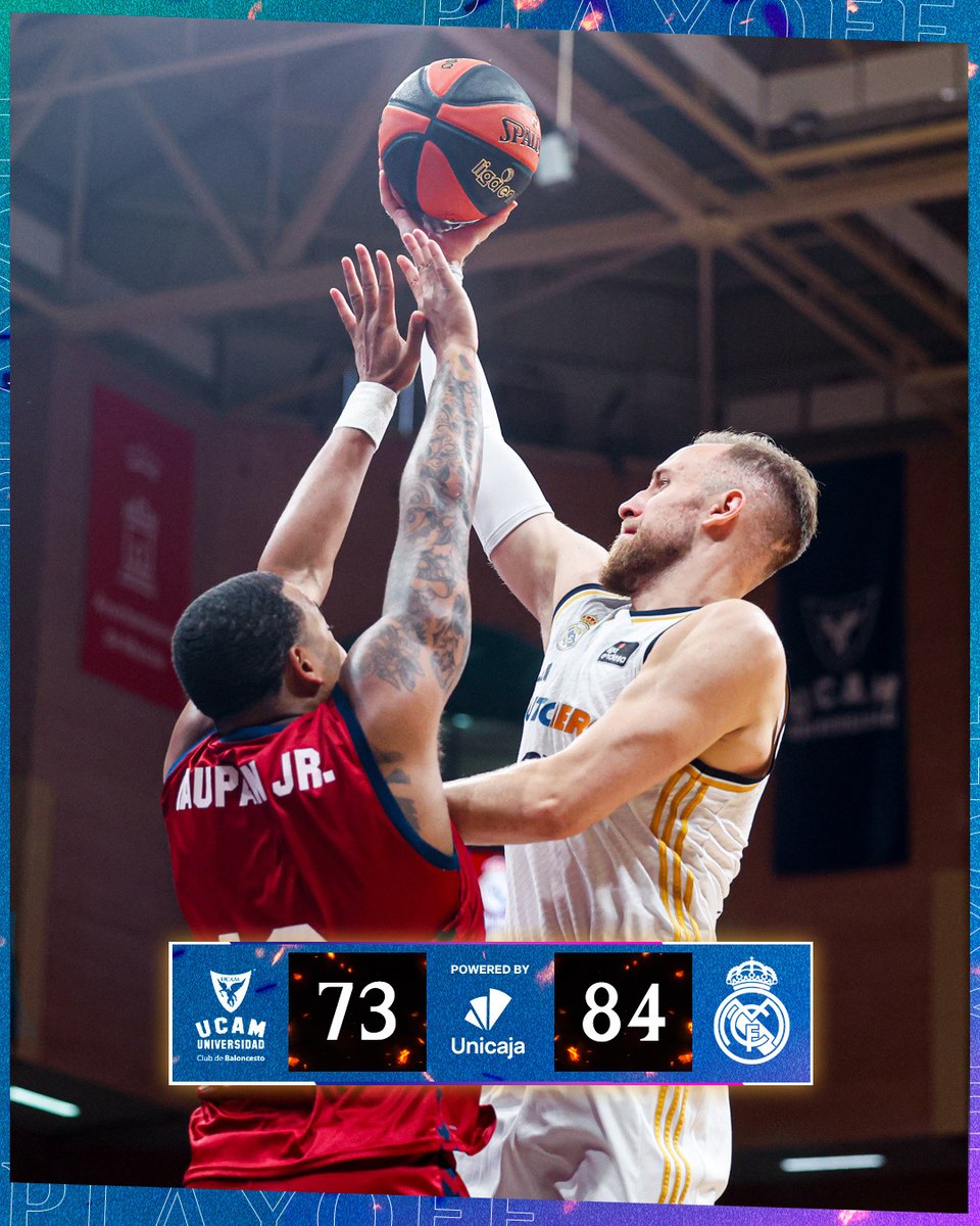 🙌 ¡SOMOS CAMPEONES! 🙌
🏁 FP: <a href="/UCAMMurcia/">UCAM Murcia</a> 73 - 84 <a href="/RMBaloncesto/">Real Madrid Basket</a>
#PlayoffLigaEndesa | <a href="/UnicajaBanco/">Unicaja</a>