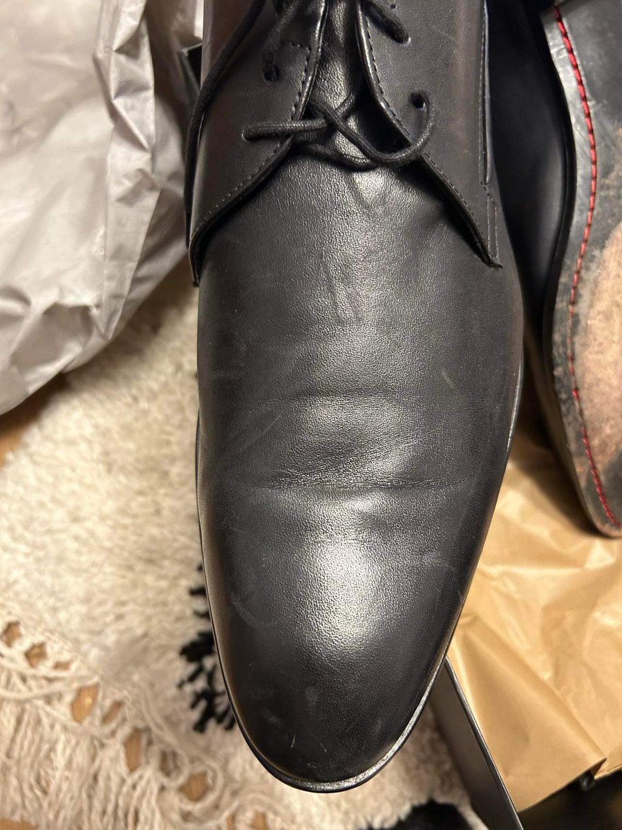 gemmaaaasmith's tweet photo. @verynetwork sent my finance wedding shoes in this state. Old,worn, wrong size &amp; shoes. How do you take shoes back in this state never mind resend it? We’ve had to order another pair now just hope they arrive in time.very this is appalling customer service #very https://t.co/9wOlEsqeyi