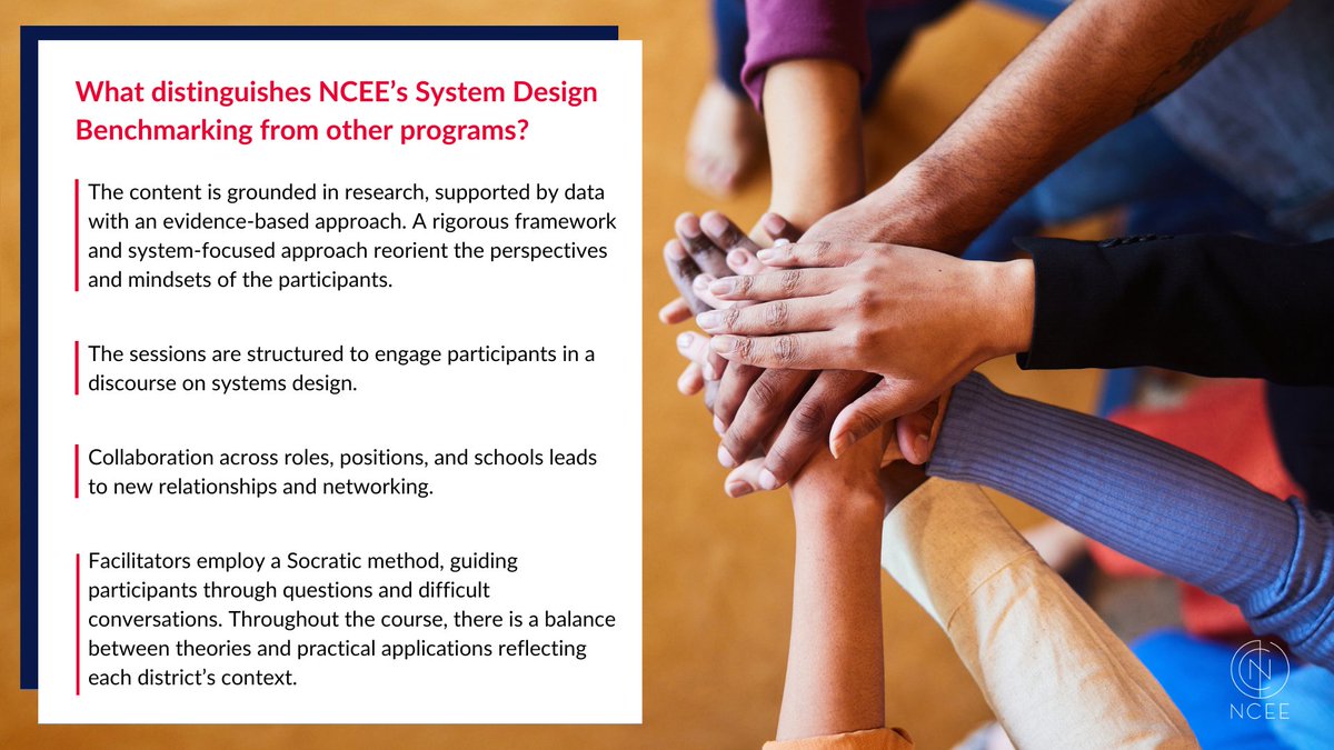 We asked our partners “What distinguishes NCEE’s SDB from other programs that try to create systemic changes in a school district?”

Here’s what we heard 👇

Learn more: bit.ly/4ci40o0