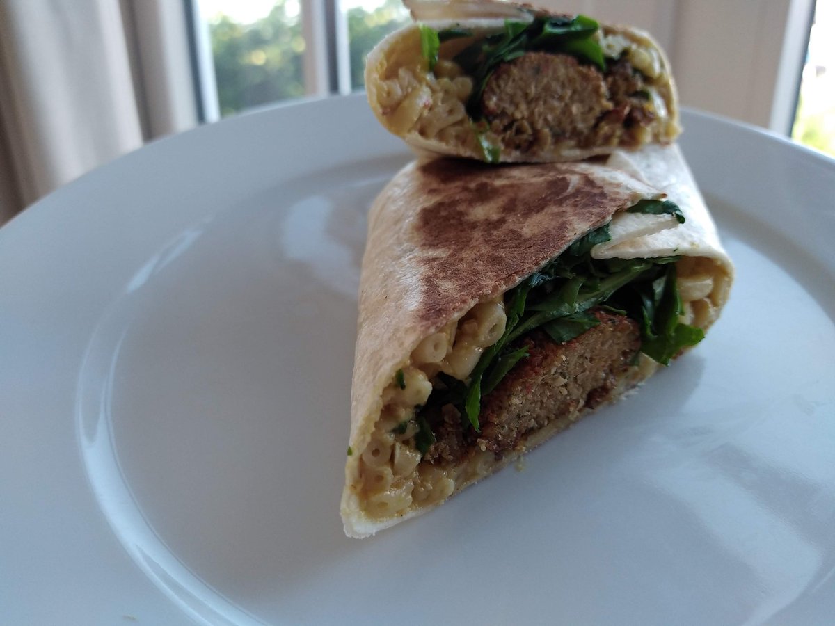 I bring you mac and cheese falafel burrito