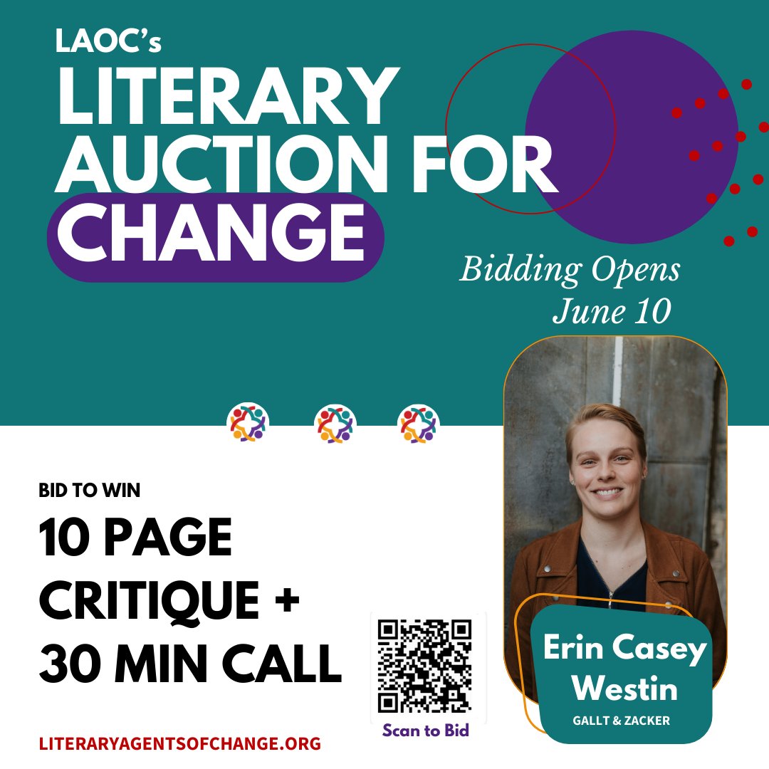 Erin Casey Westin (@erincaseywestin) on Twitter photo I’m donating a 1st 10 pgs critique of a MG or YA, or a full PB text/dummy, and a 30 min call to the <a href="/litagtsofchange/">Literary Agents of Change</a> Literary Auction for Change! Bidding goes through 6/16. There are lots of other amazing items to bid on, so go see what strikes your fancy!
givebutter.com/c/MsVK8X/aucti… I’m donating a 1st 10 pgs critique of a MG or YA, or a full PB text/dummy, and a 30 min call to the <a href="/litagtsofchange/">Literary Agents of Change</a> Literary Auction for Change! Bidding goes through 6/16. There are lots of other amazing items to bid on, so go see what strikes your fancy!
givebutter.com/c/MsVK8X/aucti…