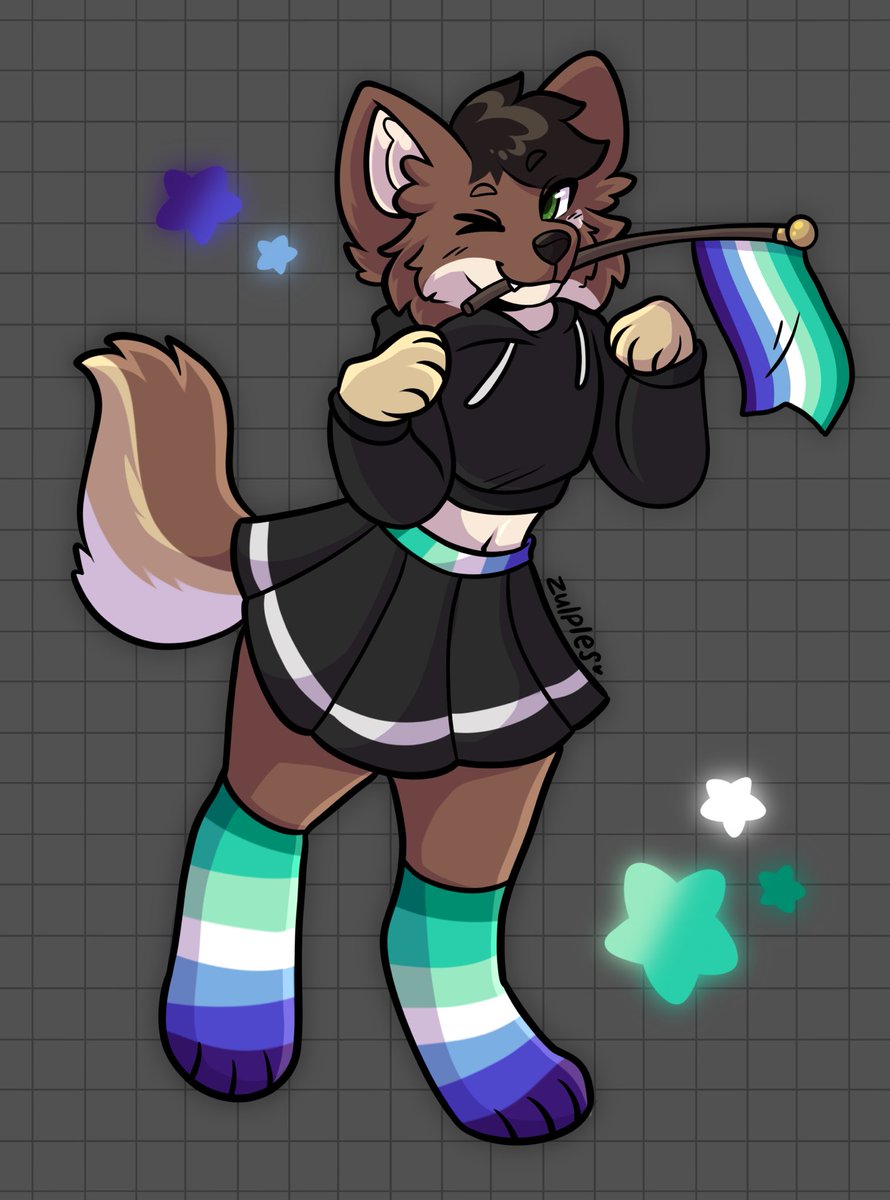 Pride ych for <a href="/tahiistired/">Tahi 💚🐾</a>! 🌈 if you’d like one, please check my pinned for more info!