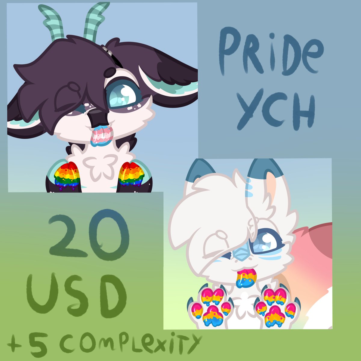 Michini11's tweet photo. my main and my sona as examples you can get your own! Hooved or pawed anything works! if you have wings something can be figured out too these are now open dm me to get one :3 https://t.co/mVME6I4eWf