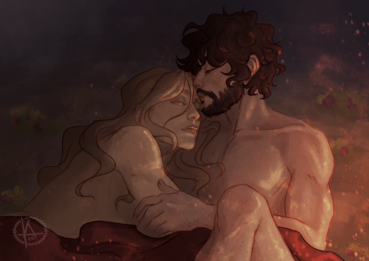 ~Achilles &amp; Patroclus✨🫶

A happy quiet night… 
no wars, no troubles, just them.

Again, Happy Pride Month!! 🏳️‍🌈
.
.
#Patrochilles #Achilles #Partroclus #Troy #illustration #love #loveislove #tsoa #couple #fanart