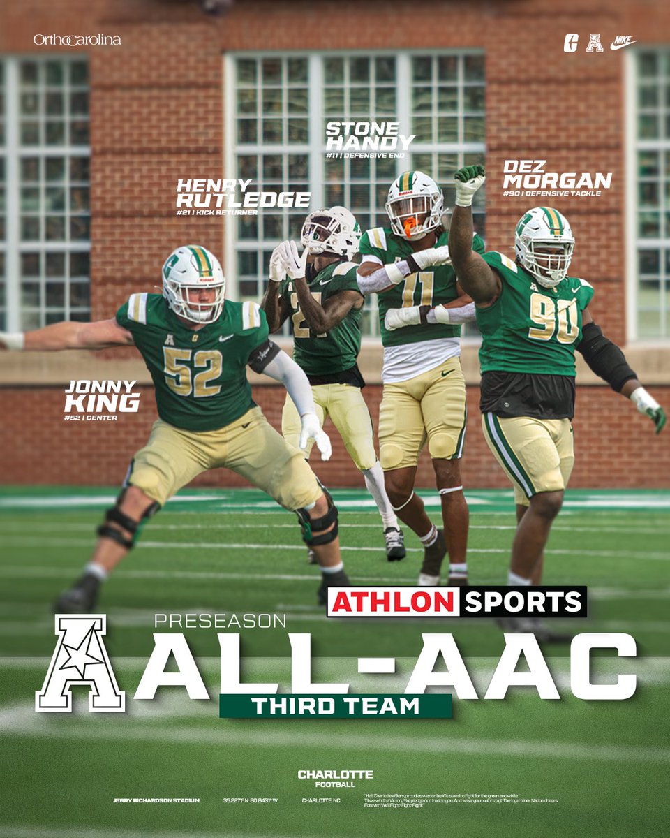 CharlotteFTBL's tweet image. .@AthlonSports Preseason All-@American_Conf Awards ⛏️