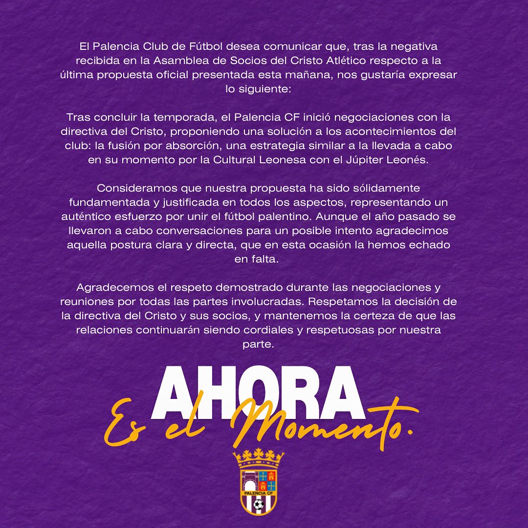palencia_cf's tweet photo. COMUNICADO OFICIAL 📝 https://t.co/poN2zfzJhP