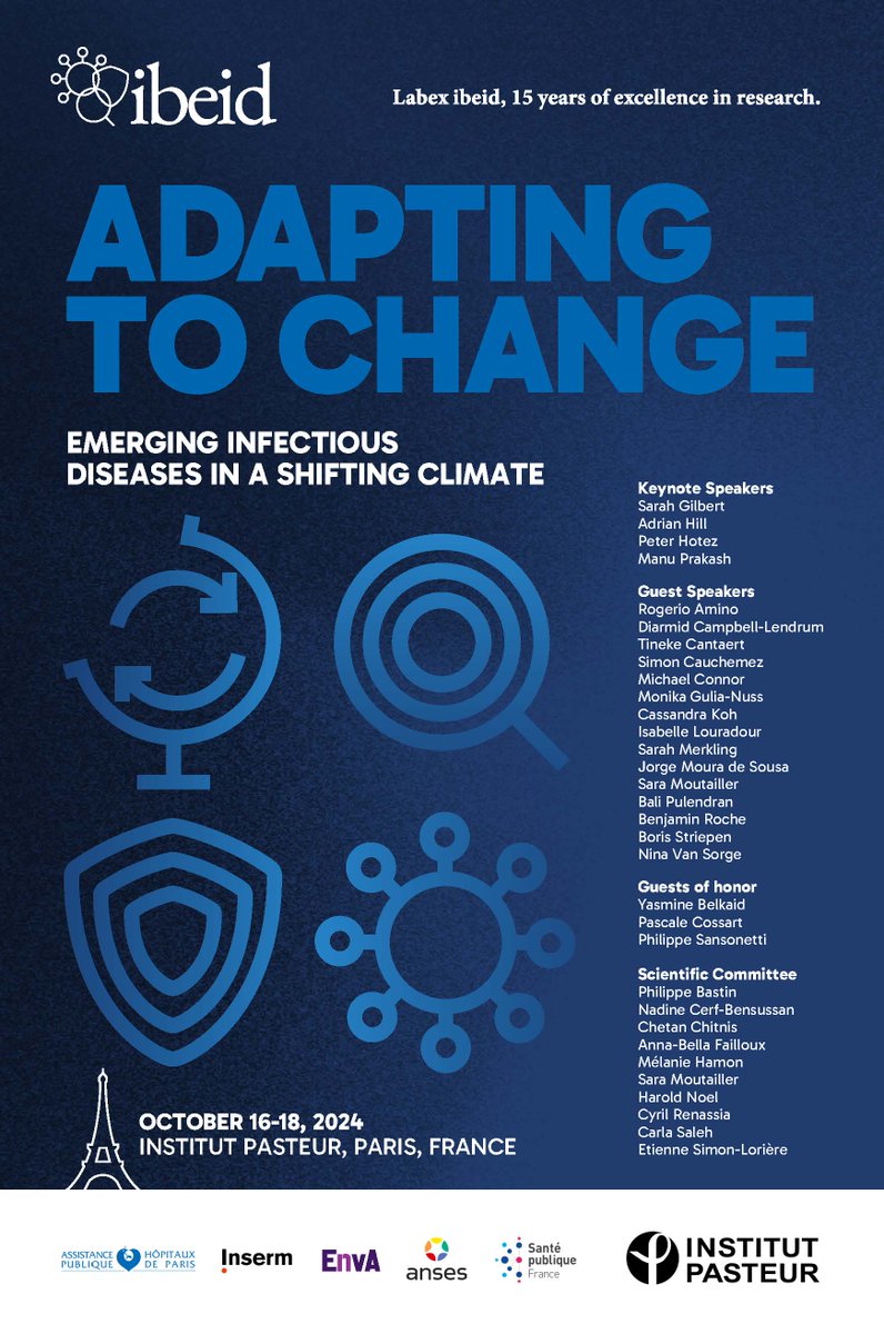 SalehLab (@salehlabparis) on Twitter photo How to get ready for the effects of climate change on infectious disease?
Hurry up and register and/or submit your abstract!
This is THE meeting you want to go in 2024!
ibeid-2024.conferences-pasteur.org/home
<a href="/institutpasteur/">Institut Pasteur, since 1887</a> <a href="/IbeidLabex/">Labex IBEID</a> #ClimateChange #GlobalWarming #EID #microbes #viruses How to get ready for the effects of climate change on infectious disease?
Hurry up and register and/or submit your abstract!
This is THE meeting you want to go in 2024!
ibeid-2024.conferences-pasteur.org/home
<a href="/institutpasteur/">Institut Pasteur, since 1887</a> <a href="/IbeidLabex/">Labex IBEID</a> #ClimateChange #GlobalWarming #EID #microbes #viruses
