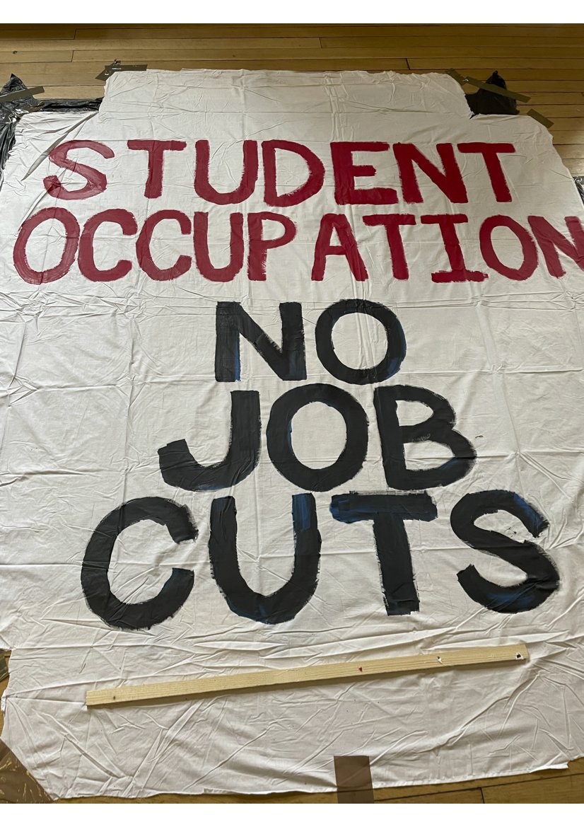 Goldsmiths has always been a fantastic, creative environment. Our amazing students are supporting their lecturer's fight against management's proposed sacking of 133 academics! Join them in support and retweet.   #NotADoneDeal #Goldsmithsucu, #BintheTP