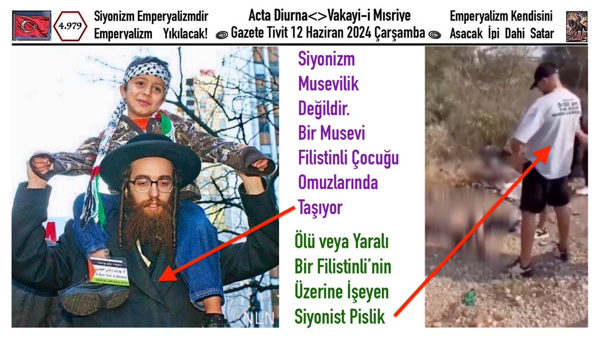 Gazete_Tivit's tweet photo. 12.06.2024_4.979
#Gazete #Gazte #Newspaper
"Siyonizm", "Yahudilik","Musevilik" Değildir.
Siyoınizm, Emperyalizmdir. Nazizmdir. Bir
Musevi İle Bir Siyonisti Karşılaştırın! https://t.co/5lNvO9I1yo