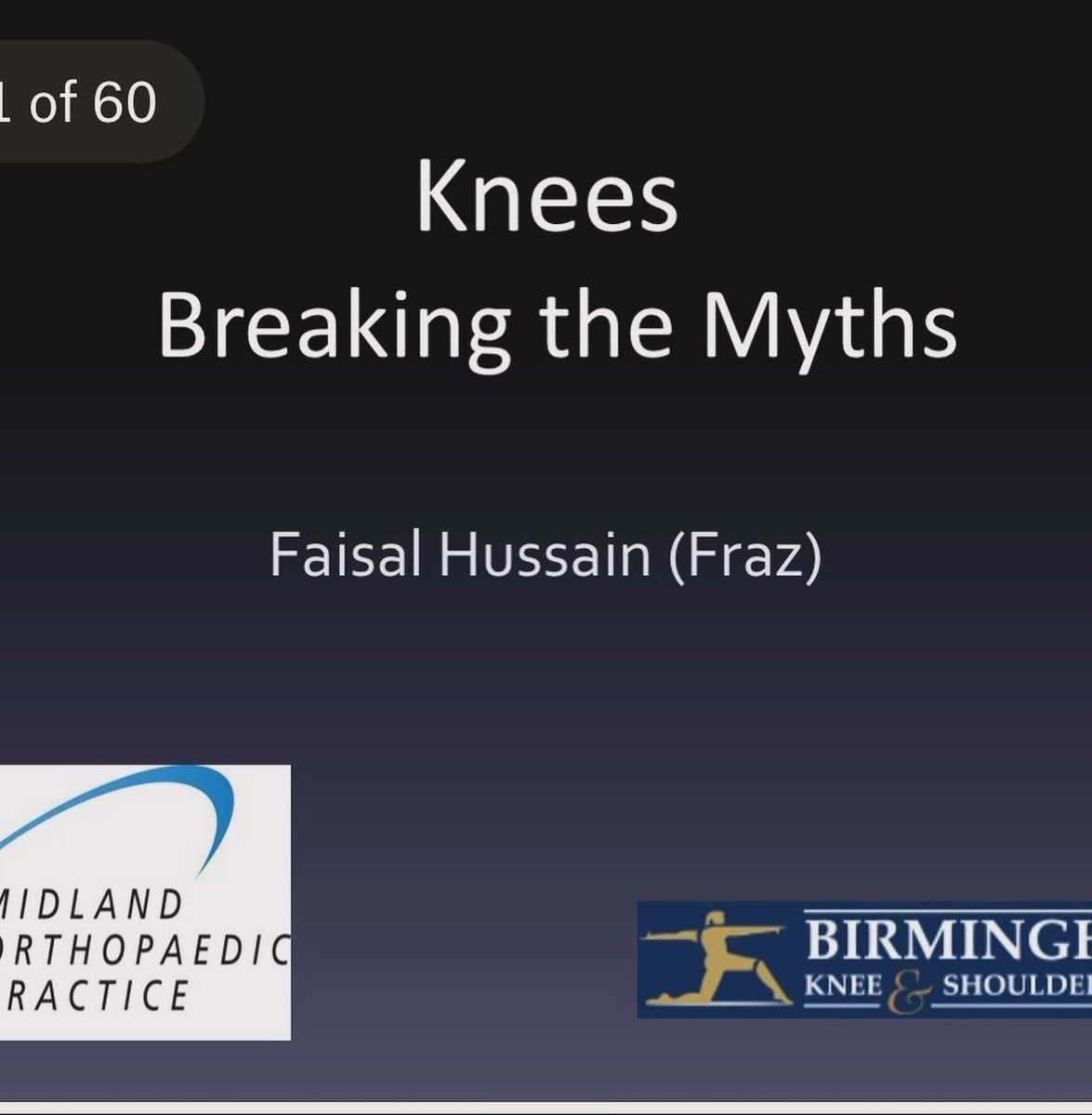 BhamKnee_Should's tweet photo. ✅ A great interactive zoom tonight with Mr Hussain, who gave an informative talk on Knees- Breaking the Myths! 

Our Autumn 2024 dates as part of our ongoing education programme are being planned
To register your interest: michelle@midlandorthopaedicpractice.co.uk  #knees #FCP https://t.co/3j4SDGaaCz