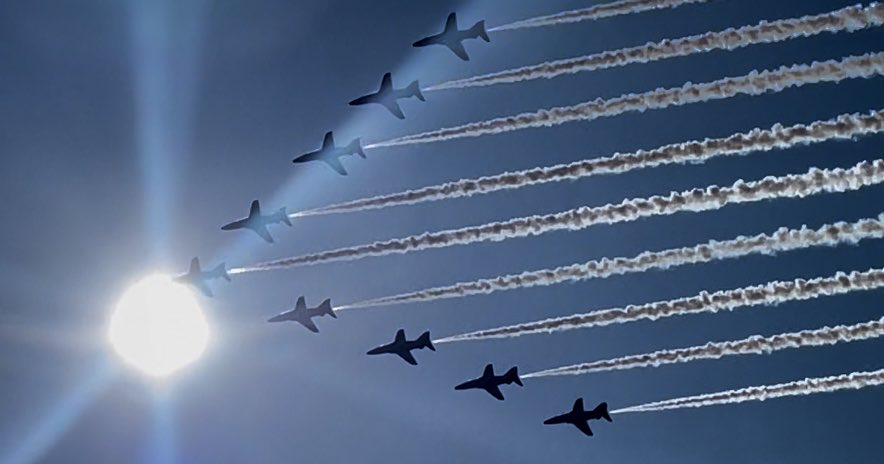 Red Arrows over Guernsey.