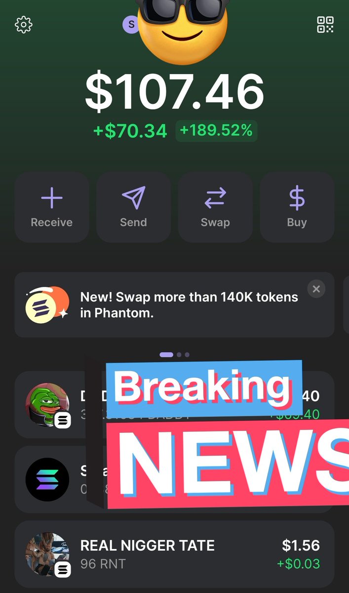 2022realguy's tweet photo. Not bad for a starter $DADDY for refreshing the Crypto Market🚀🔥 https://t.co/wyDVxL8Woc