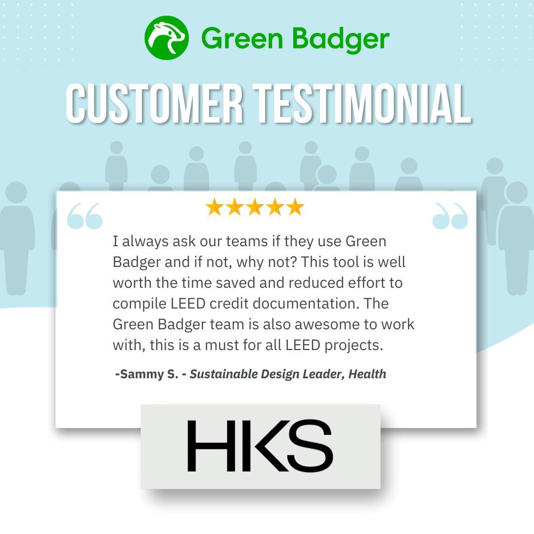 getgreenbadger's tweet image. Sammy has the right idea! Project teams using Green Badger save 200 to 400 hours on their LEED project management. Are you using Green Badger?

Shout out to Sammy S. at @HKSArchitects for his testimonial. 

#hks #GreenBadger #easyLEED #construction #sustainability #architects