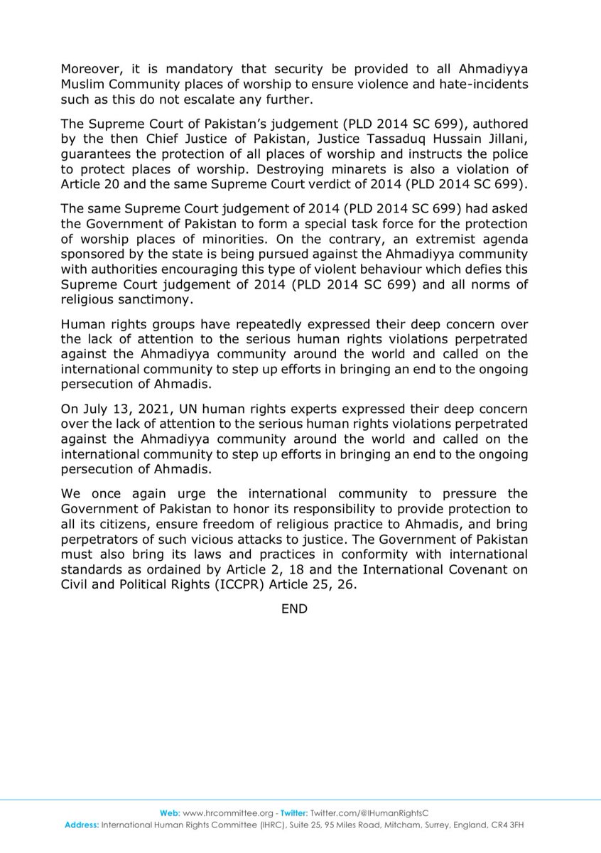 International Human Rights Committee (IHRC) tweet media