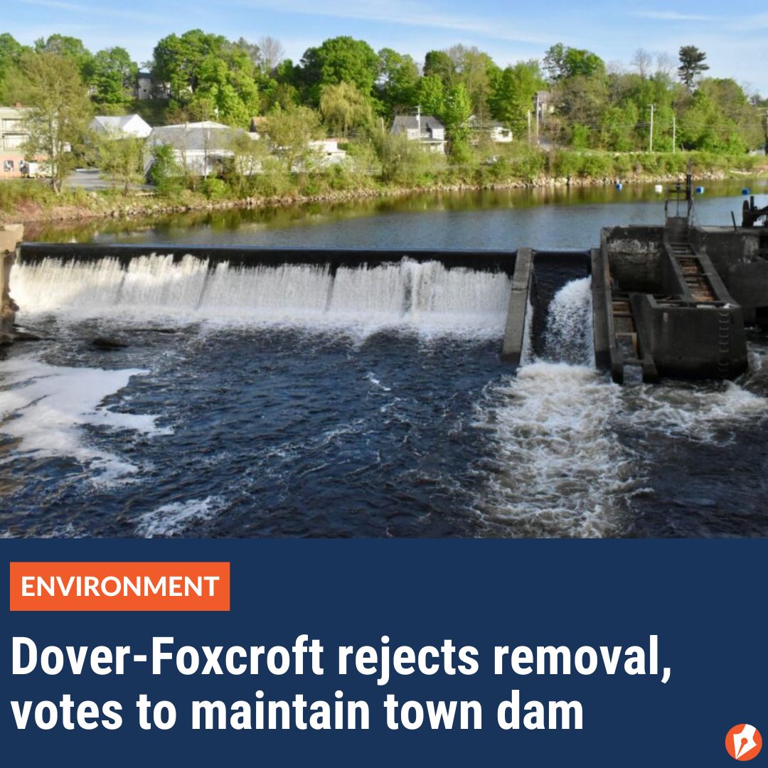 Dover-Foxcroft voters elected to maintain the town’s dam on the Piscatquis River and forgo removal plans. 

The move ends one of the most immediate paths to removing the deteriorating structure and obligates the town to spend millions on repairs. 

READ: buff.ly/3RkSRdZ