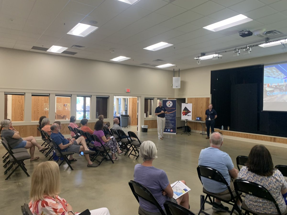 GCEMD's tweet photo. Just like hurricanes, partnerships know no boundaries! Earlier today, GCEMD partnered with @HorryEMD to host a hurricane prep town hall meeting. Hurricane season is here, and it’s time to make your personal preparedness, personal! #hurricaneprep #partnersinpreparedness https://t.co/Cnz2iVSYlS