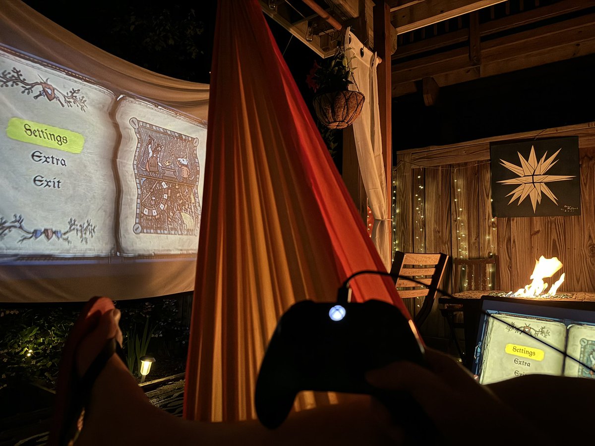 ReisJD's tweet photo. Outdoor studio/garden/movie/game space; the best place to hangout after a long day of teaching in front of the camera.  Sometimes, you just get it right. https://t.co/XogfET6eiH