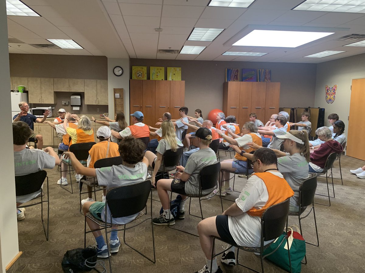 NAMASTE! Relax and unwind here at #CampSOAR2024. Chair yoga is always a favorite of our athletes!