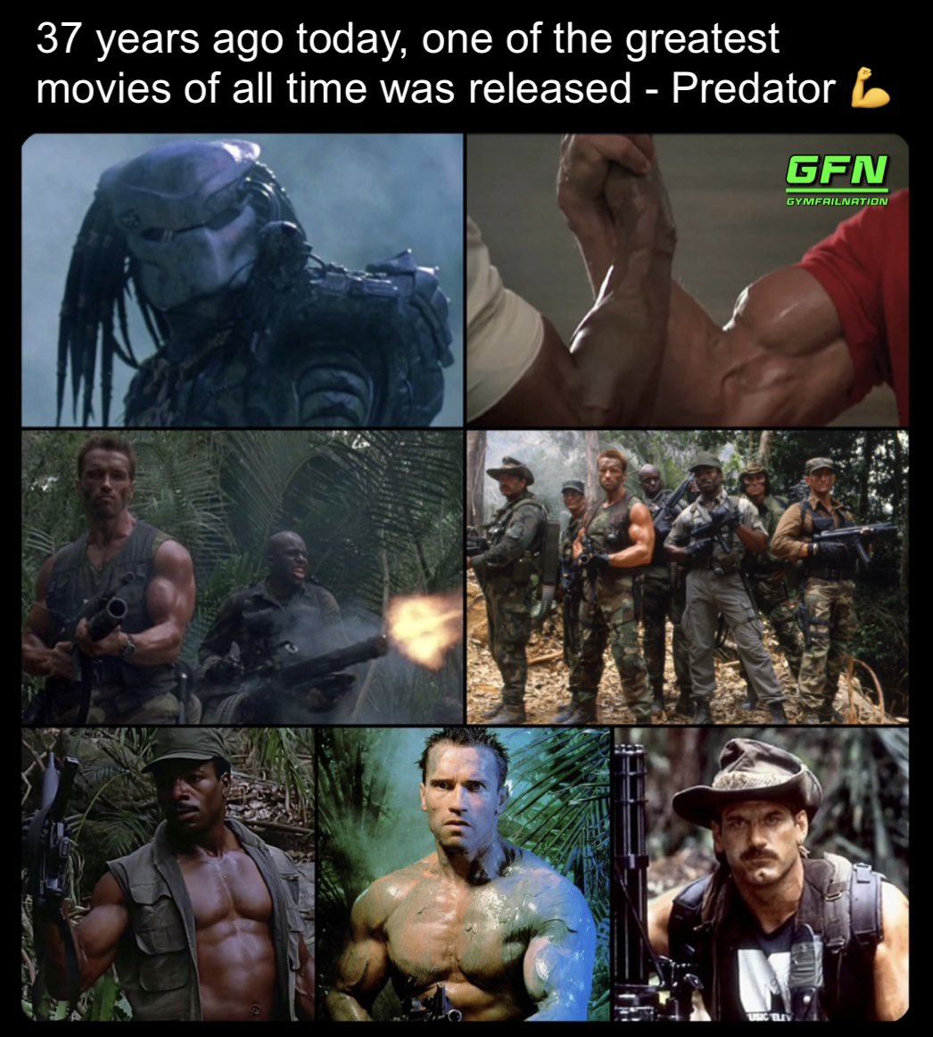 gymfailnation's tweet photo. I ain’t got time to bleed 💪 #Predator #Arnold #ArnoldSchwarzenegger https://t.co/sPXVCDyFXz
