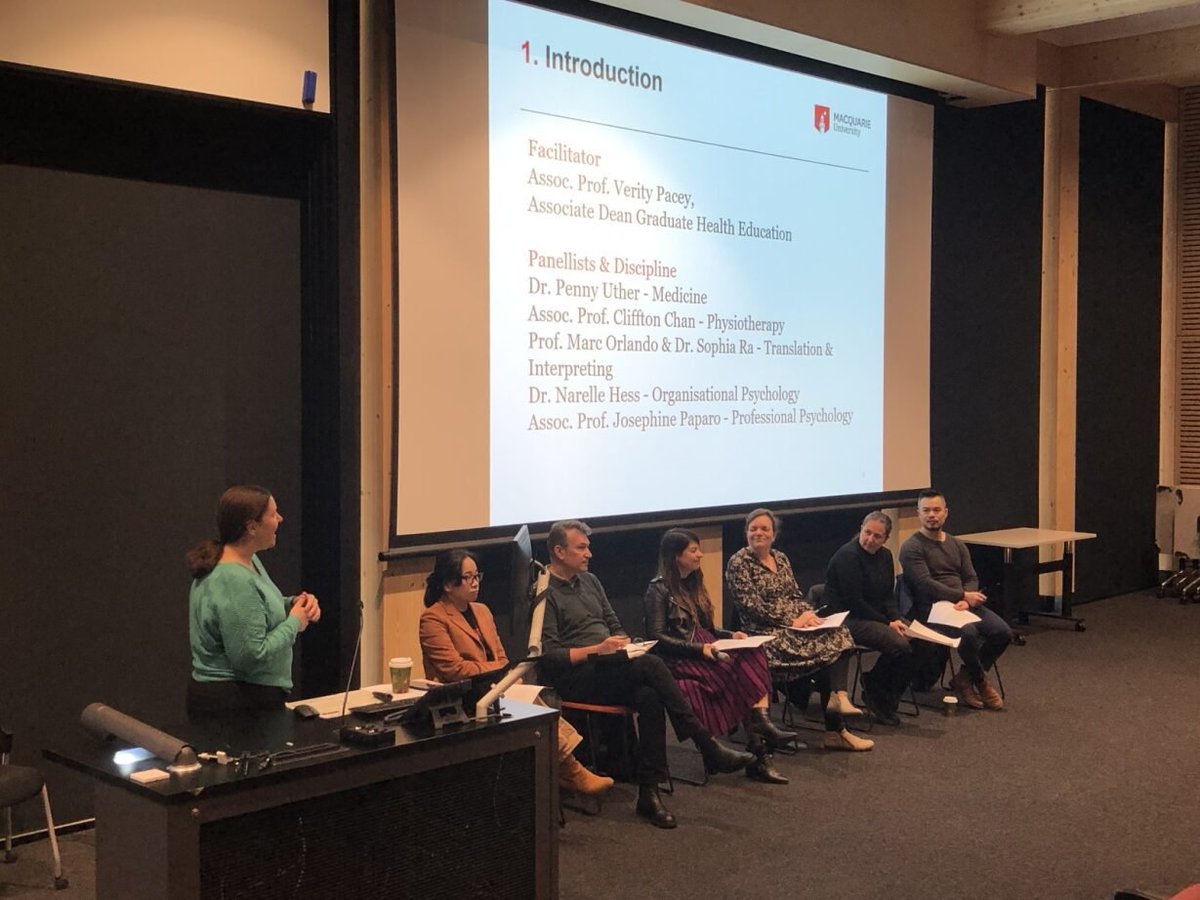 PSYCHSCIENCES@MQ (@psymq) on Twitter photo Associate Prof Jo Paparo and Dr <a href="/NarelleHess/">Dr Narelle Hess, PhD</a> represented <a href="/PsyMQ/">PSYCHSCIENCES@MQ</a> on the <a href="/Macquarie_Uni/">Macquarie University</a> Faculty of Medicine, Health, and Human Sciences Interprofessional Panel Discussion!
Lots of great lessons learned by students & panel members across the disciplines. Associate Prof Jo Paparo and Dr <a href="/NarelleHess/">Dr Narelle Hess, PhD</a> represented <a href="/PsyMQ/">PSYCHSCIENCES@MQ</a> on the <a href="/Macquarie_Uni/">Macquarie University</a> Faculty of Medicine, Health, and Human Sciences Interprofessional Panel Discussion!
Lots of great lessons learned by students & panel members across the disciplines.