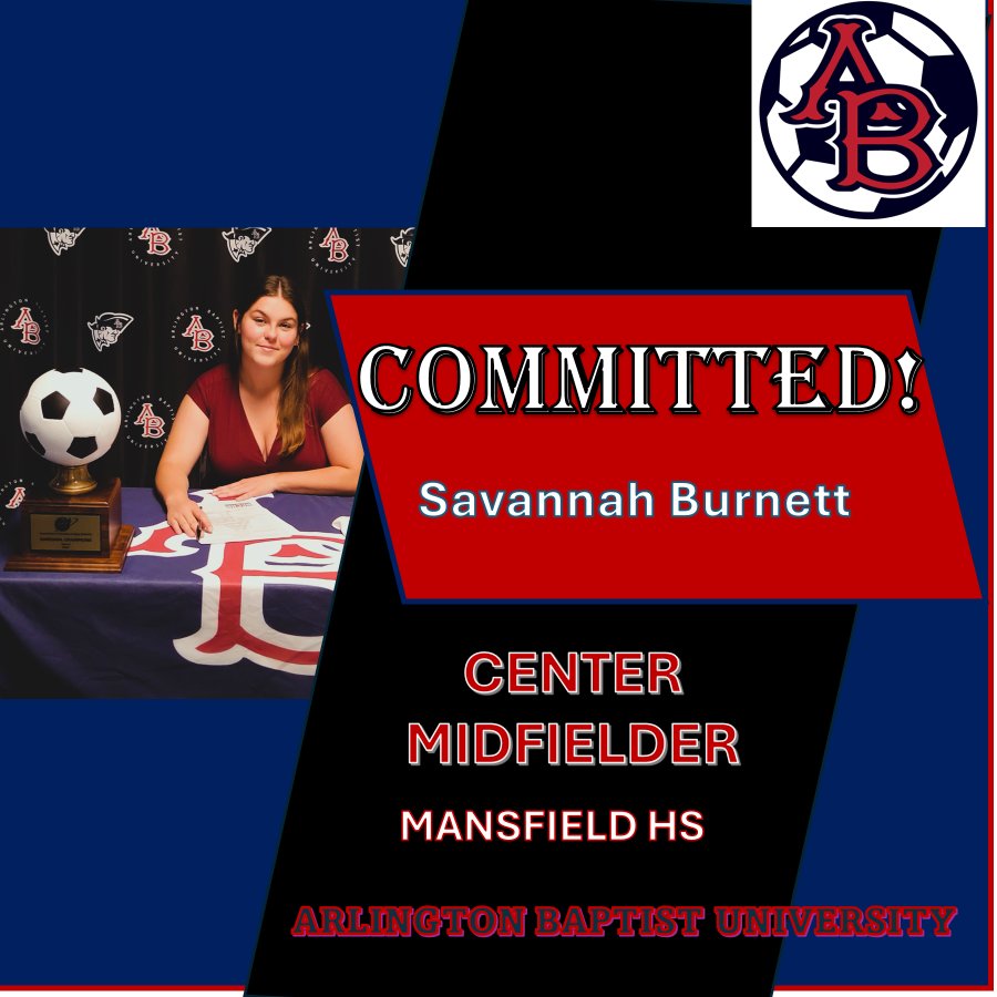 JeffCross171380's tweet photo. Patriot Soccer      
Welcomes Savannah Burnett!    
A Premier Center Midfielder from Mansfield HS.    
Christ 1st!                   
  Patriot Family! https://t.co/DMol0RpCOV