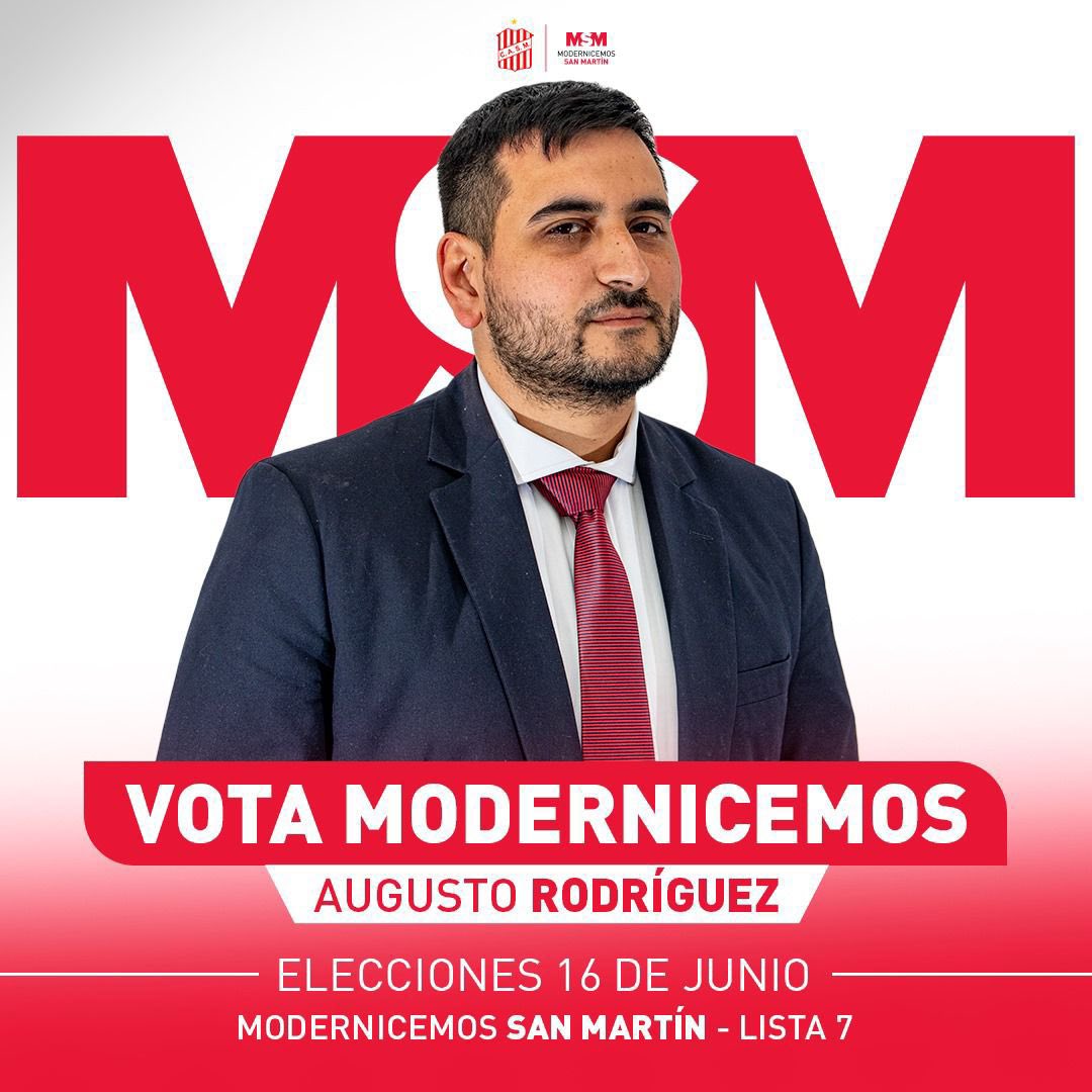 7️⃣🇦🇹🗳️

Este domingo tenés la oportunidad histórica de cambiar el club para siempre.

Este domingo apoyá a Augusto, Marcelo y Modernicemos San Martin.

Le vamos a devolver el club al hincha.