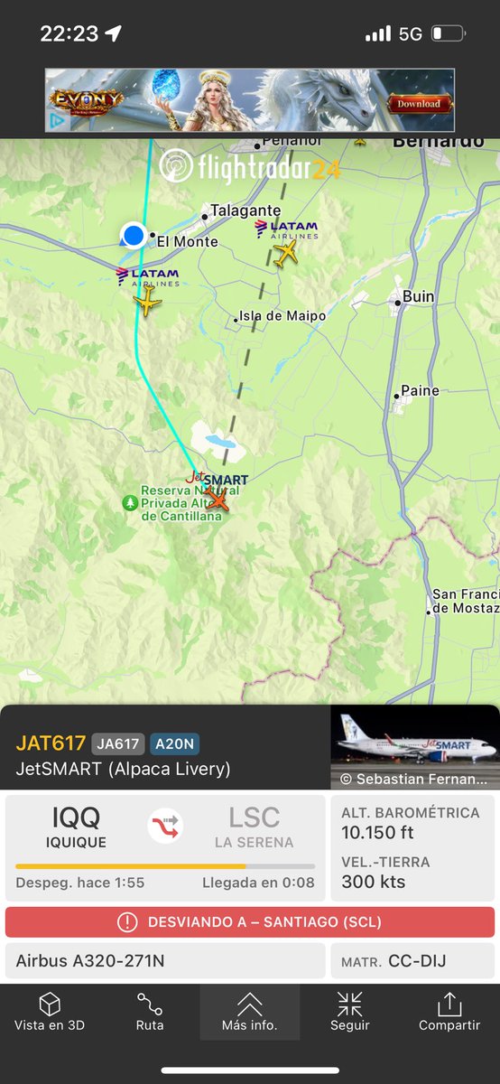 fcocabellop's tweet photo. Qué pasa con los vuelos? Aviones desviados a Santiago.

(#urgente #lluvias #temblor ) https://t.co/ryC9GfArXs