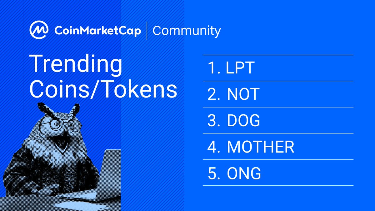🔥 Trending on CMC Community These tokens are stirring up the crypto  conversations today: $LPT $NOT $DOG $MOTHER $ONG 🧠 Share your thoughts on  these projects: https://t.co/vHI1wrzF17