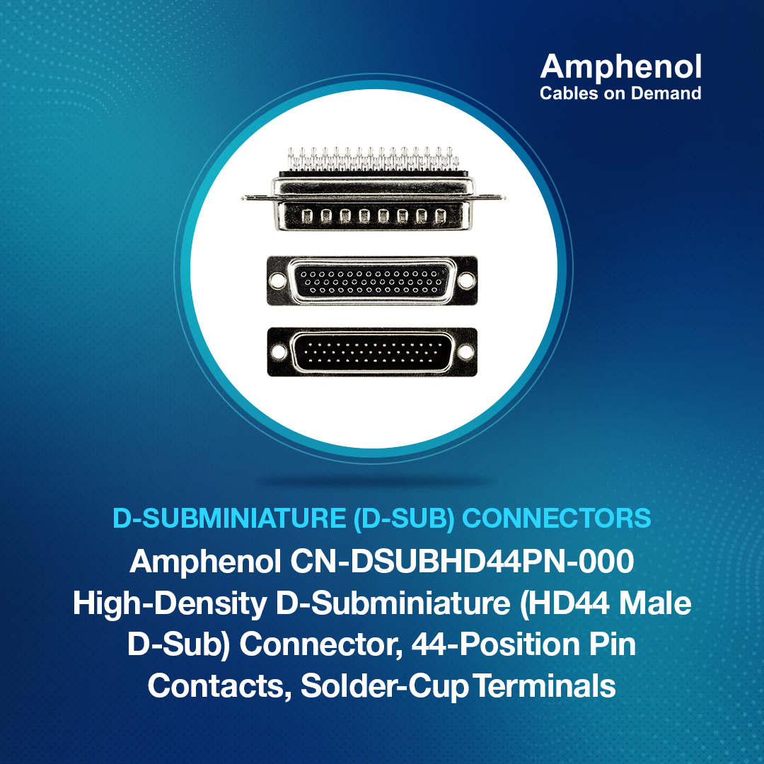 AmphenolCables's tweet image. Buy D-Subminiature (D-Sub) Connectors Direct from the Manufacturer at #Amphenol #CablesOnDemand
ow.ly/FUVL50SgMF9
#DSub #Cables #Connectors #HD44