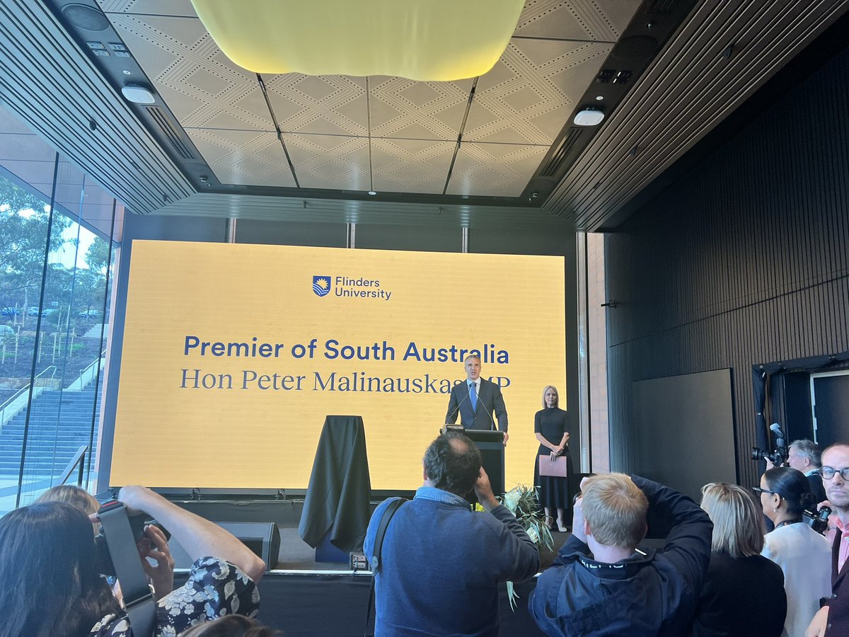 A glorious launch of the <a href="/Flinders/">Flinders University</a> Health and Medical Research Building where over 600 researchers will enable discovery of new treatment and care for Australians and beyond

<a href="/uniaus/">Universities Australia</a> <a href="/IRUAustralia/">Innovative Research Universities (IRU)</a> <a href="/FlindersHMRI/">FlindersHMRI</a> <a href="/FlindersCFI/">Flinders Caring Futures Institute</a> <a href="/AlboMP/">Anthony Albanese</a> <a href="/PMalinauskasMP/">Peter Malinauskas</a>  #fearless <a href="/SouthernAdlLHN/">Southern Adelaide Local Health Network</a>