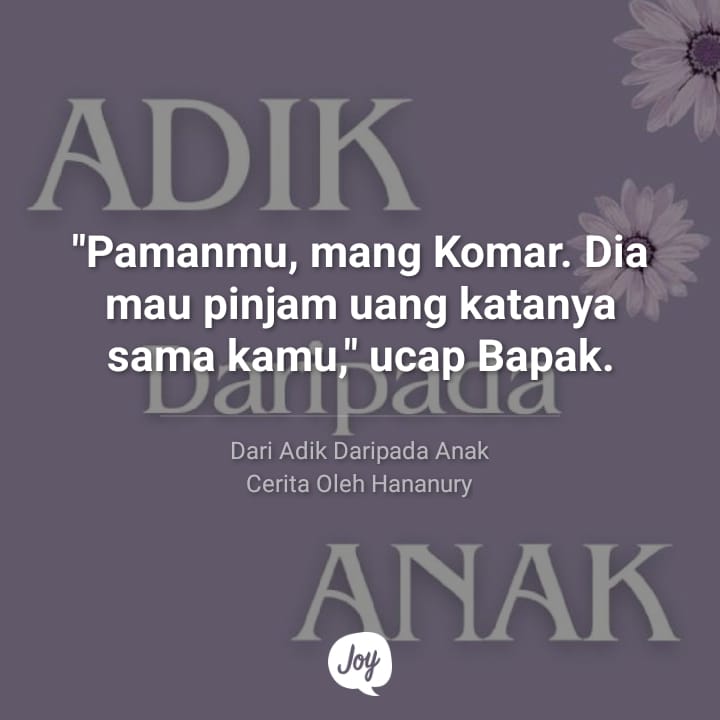 Joylada_ID's tweet photo. Hani, sang pejuang cuan sekaligus generasi 🥪 diminta bapaknya bantu uang kuliah sepupu—anak dari adik bapak🤨 #JoyReview https://t.co/nbiKFlFyFo