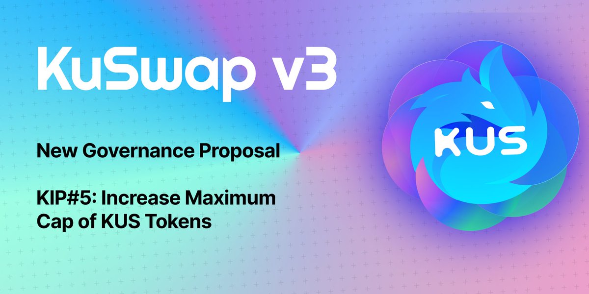 kuswapfinance's tweet photo. 📢ATTENTION Kuswappers!

Attention all KUSWAP community members! A new core proposal has been posted for your review and voting.

https://t.co/6jk8bLqN8Z

Your vote is your voice, so don’t hesitate to cast it and help shape the future of our protocol! https://t.co/u2NZLystWT