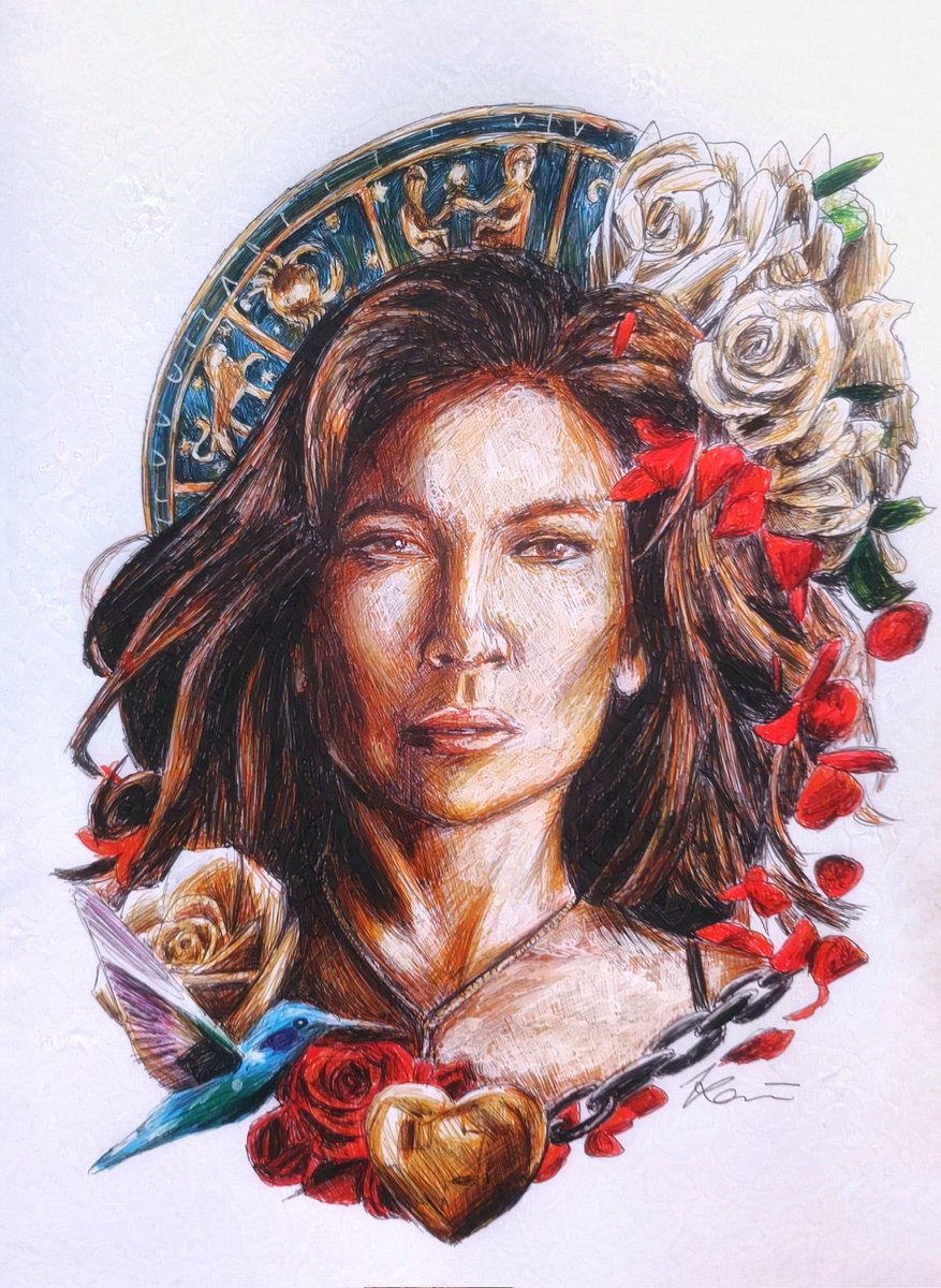 KerrinWinona's tweet image. Sketch of Jennifer Lopez by kerrin winona
Tools: colored pens
My favorite things while drawing her is that there are a lot of details, especially the flowers and the golden hearts ☺
Drawing process can be seen on my YouTube channel, here
youtu.be/8OdfykKvodU
