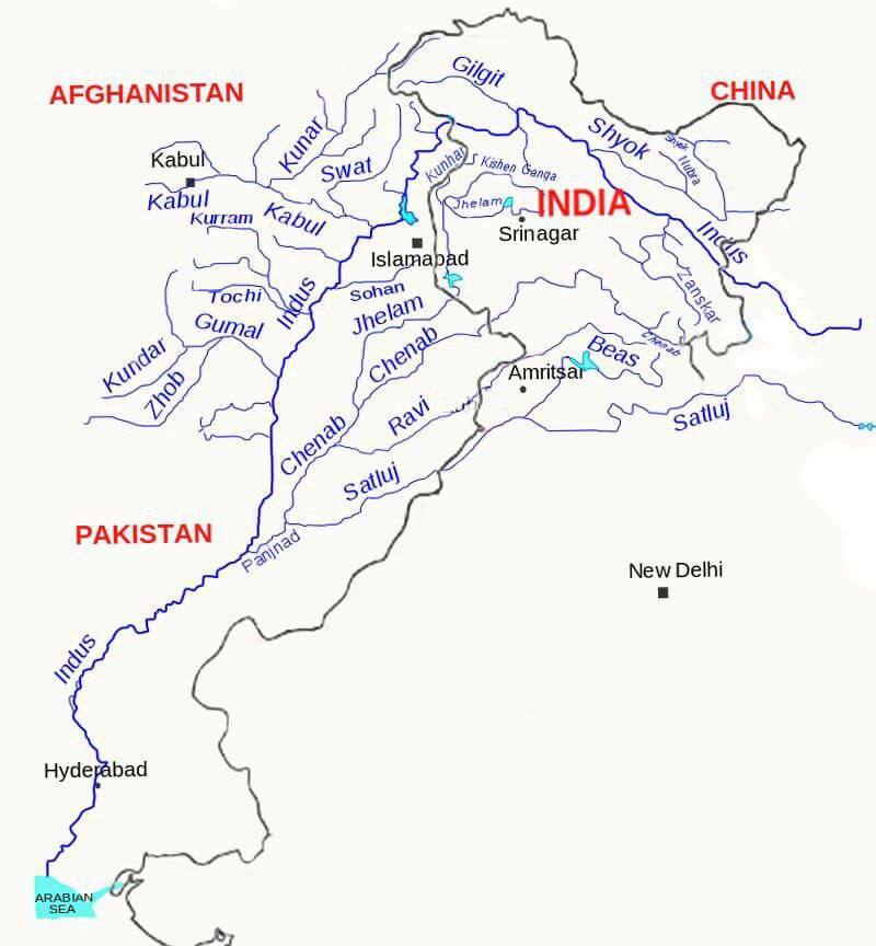 UPSC_MAP's tweet photo. 🔆INDUS RIVER

▪️ Length - 2880Km of which 709Km in India.

▪️ Originates - From Bokhar chu(Glacier) in northern slope of Mt. Kailash.

▪️ It enters India near Damchok.

▪️ Flows in India through the Leh district in J&amp;K only.

▪️ Enters Pakistan near Chillar in Dardistan region. https://t.co/BfzePTkNSp