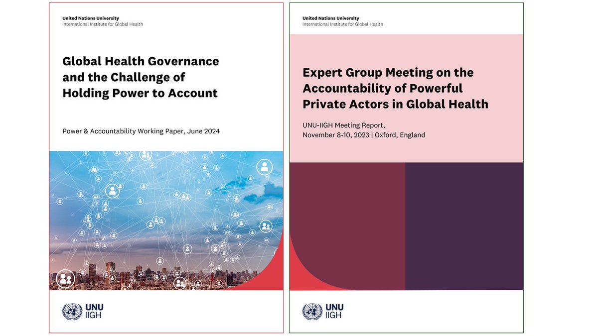 dcmccoy11's tweet photo. Two new reports on power, accountability and global health. Foundational to @UNU_IIGH's new 5 year strategy and work package to identify and correct inappropriate power dynamics and unhealthy accountability deficits. But how do we go about this? Tell us what you think. https://t.co/9plQ9xpRkG