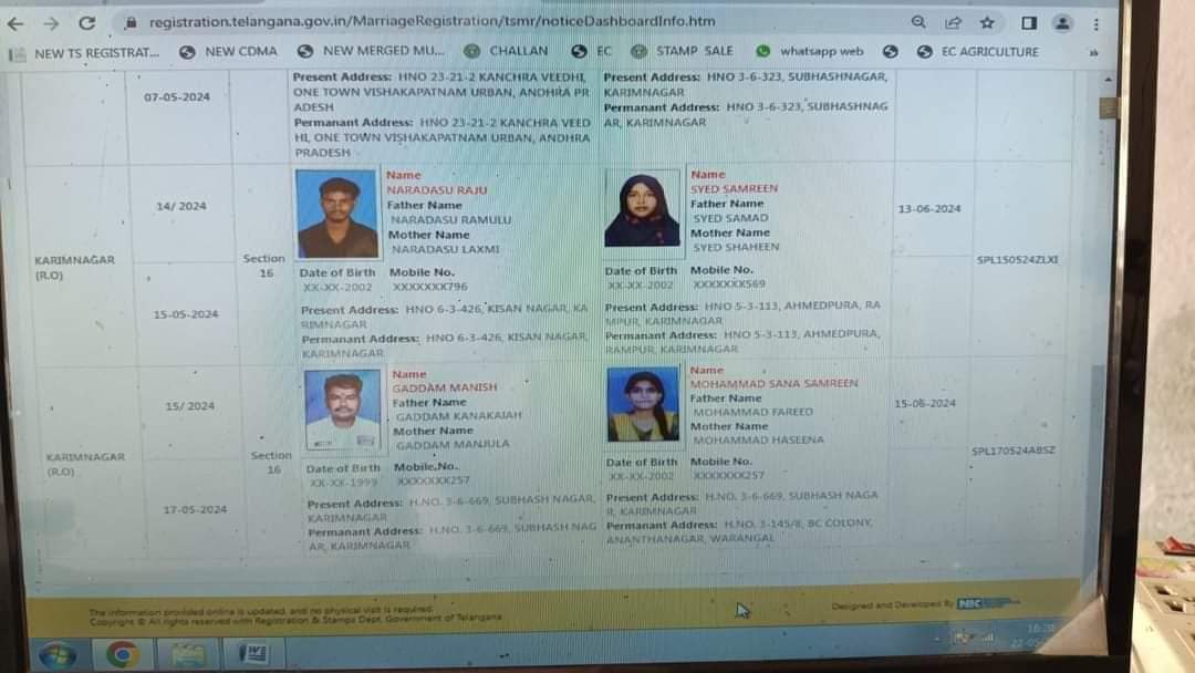 ParvejA_786's tweet image. मैरिज रजिस्ट्रेशन लास्ट डेट 15 जून है।

लड़किया तेलंगाना करीमनगर से हैं वो इनके घर वालों को इनफॉर्म कर दे। 

आपकी छोटी सी कोशिश से लड़किया भगवा लव ट्रैप से बच जाए।

#BLT #Bhagwalovetrap
@followers #telgana