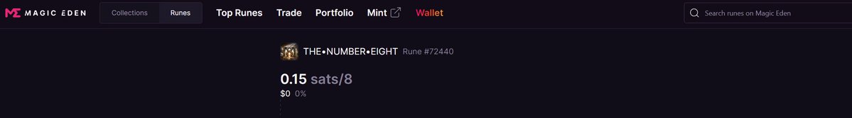 RUNE # 72440
7 + 2+ 4 + 4 + 0
= 17
1 + 7 = 8
#bitcoinmeme #runes #bitcoin📷📷 #thenumbereight #runespad #magiceden #thisistheway #OrdinalsNFT #btc📷📷 #satoshi #degensunite #brc20 #dogtothemoon #runestone #rune #ordinals

THE NUMBER EIGHT
