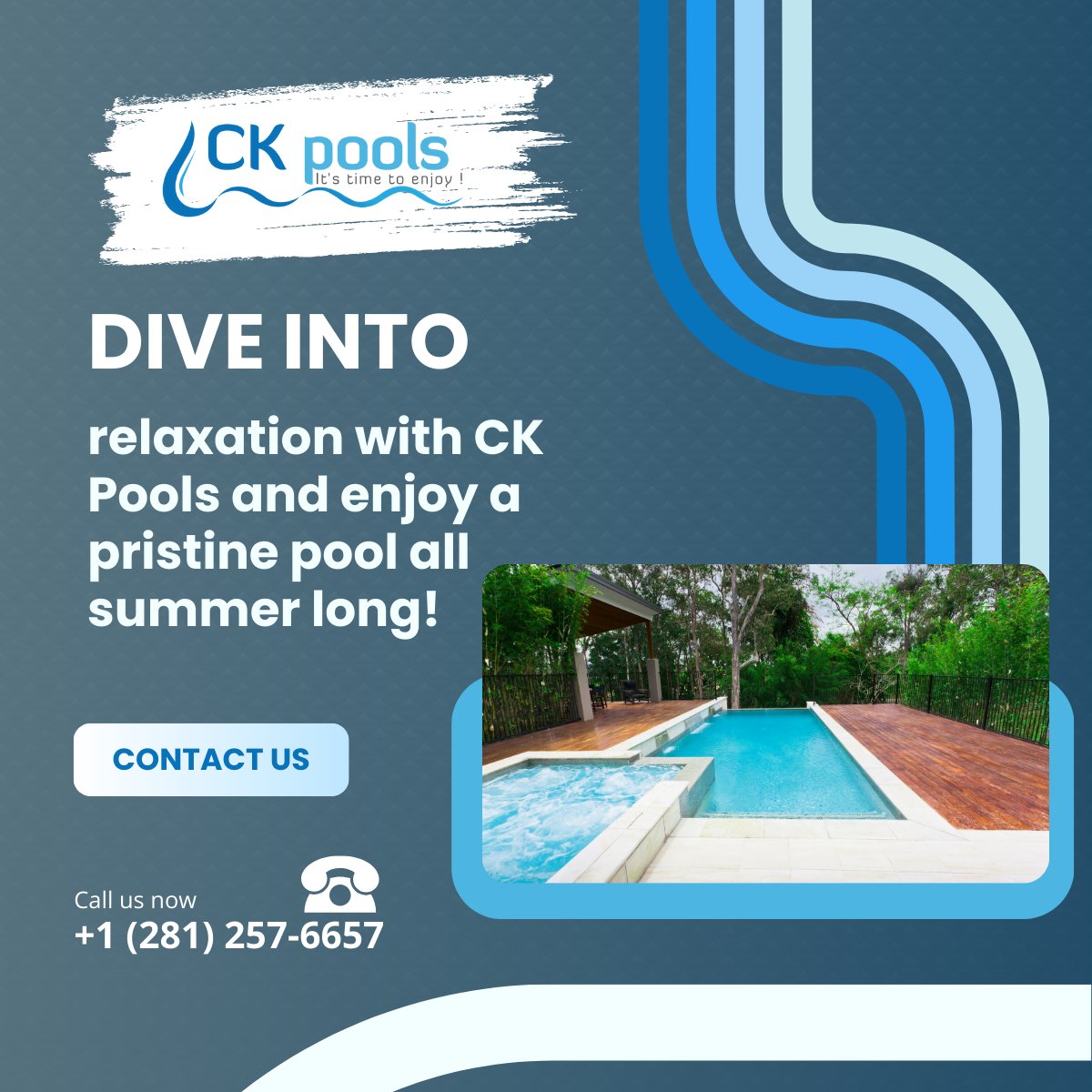 ckpools's tweet image. Keep your pool looking its best with CK Pools&apos; professional pool cleaning service! 

Dive into relaxation with CK Pools and enjoy a pristine pool all summer long! 💧🧼 

#CKPools #PoolCleaning #SparklingWaters
