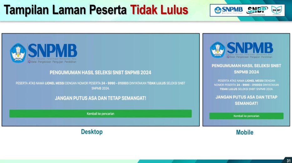 utbkcak's tweet photo. Hasil cek pengumuman SNBT 2024!
- Lolos Reguler
- Lolos KIPK
- Tidak lolos https://t.co/vCZ1tPisEO
