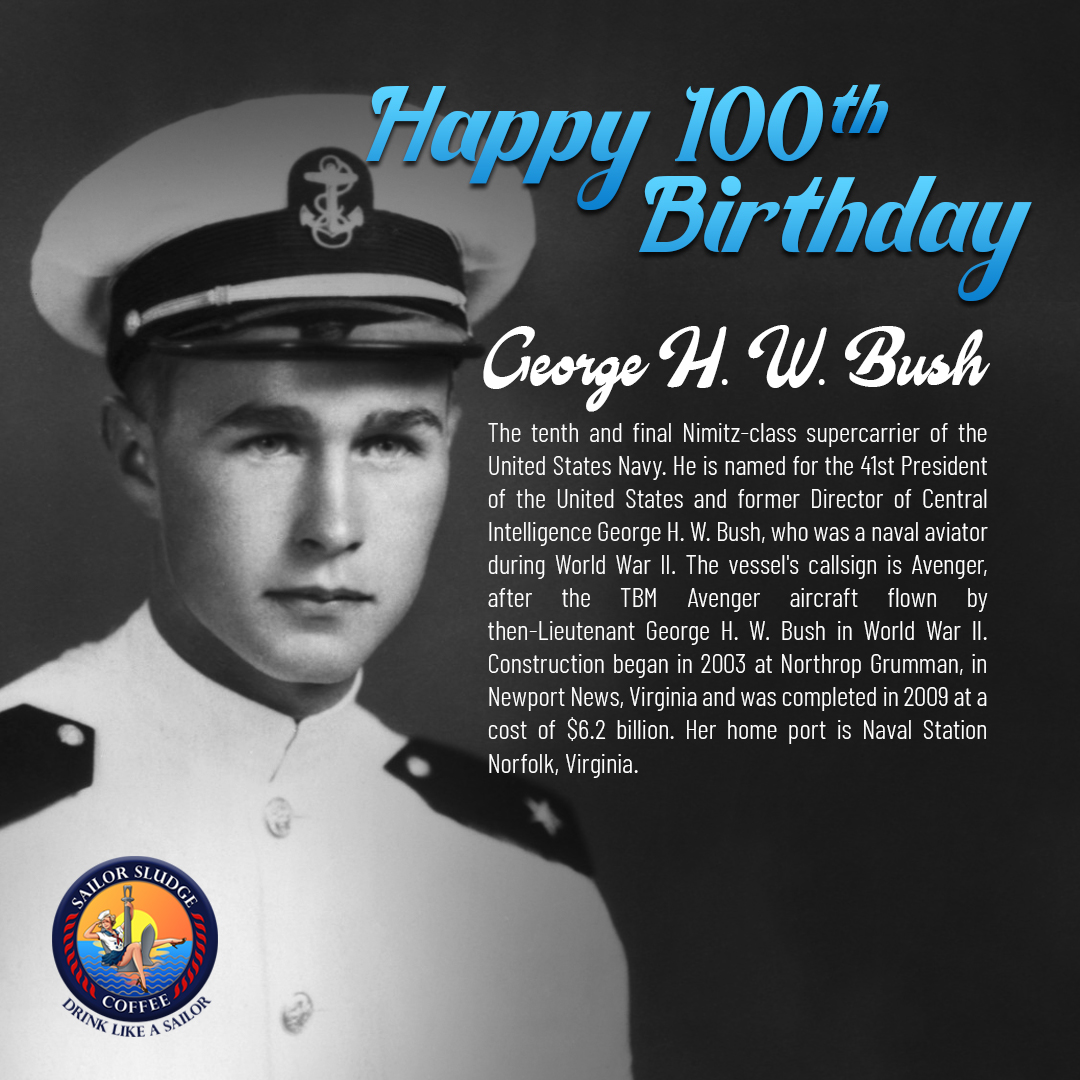 CoffeeSludge's tweet photo. Happy Birthday to President George H. W. Bush! Celebrating a legacy of service, leadership, and kindness. RIP Shipmate #41stPresident #Legacy #HappyBirthday https://t.co/QQxb3TazPK